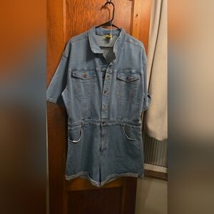 Denim Button-Up Jumpsuit